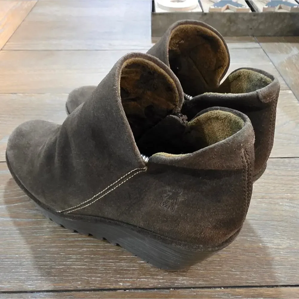 Fly London Yip Ankle Wedge Boot, Women's Size EU 39, US 8.5